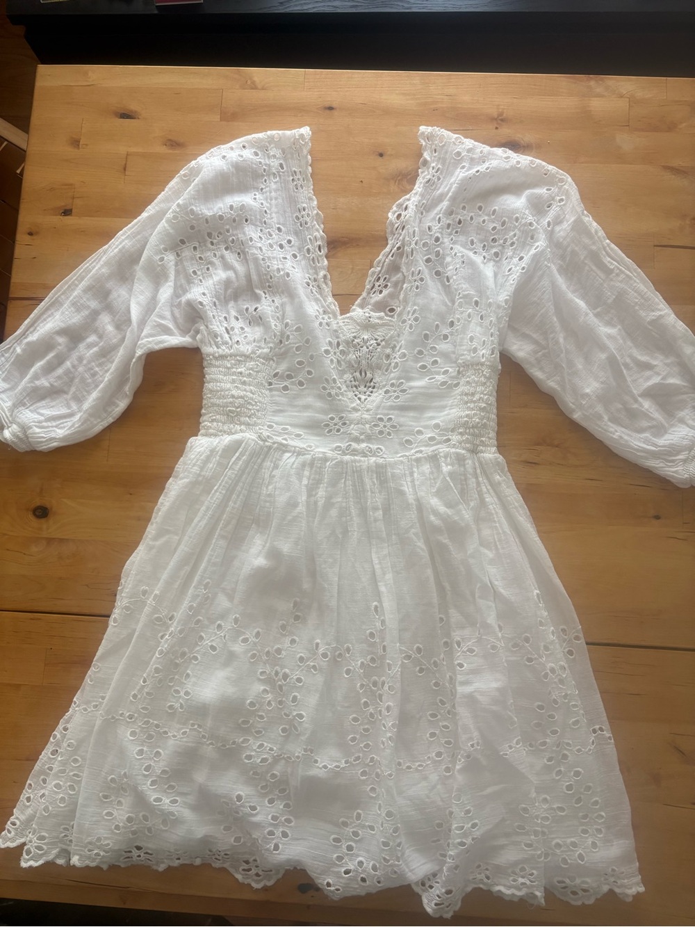 Free People One White Cottage Core Dress